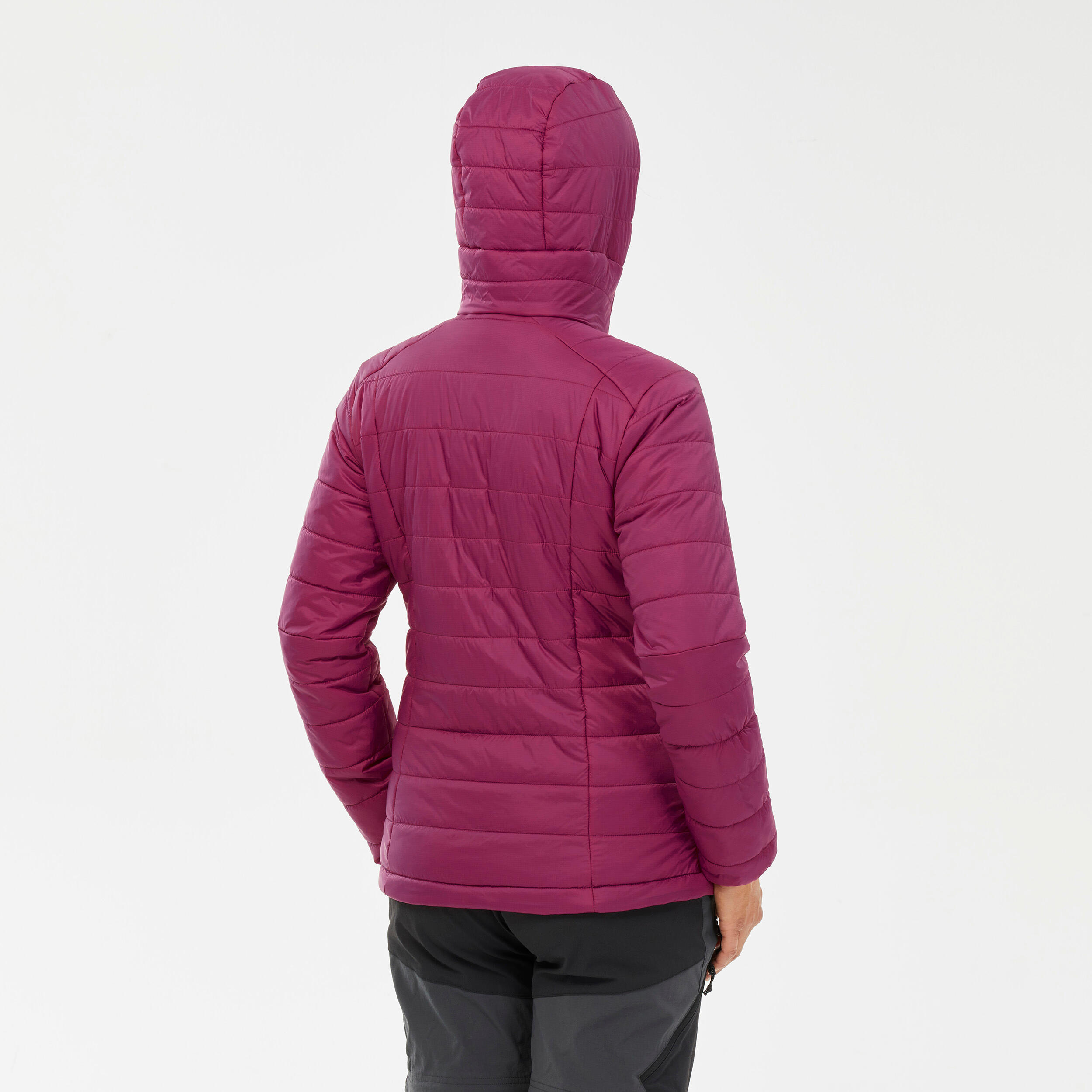 Women's Padded Winter Jacket – MT 100 Purple - Beetroot - Forclaz