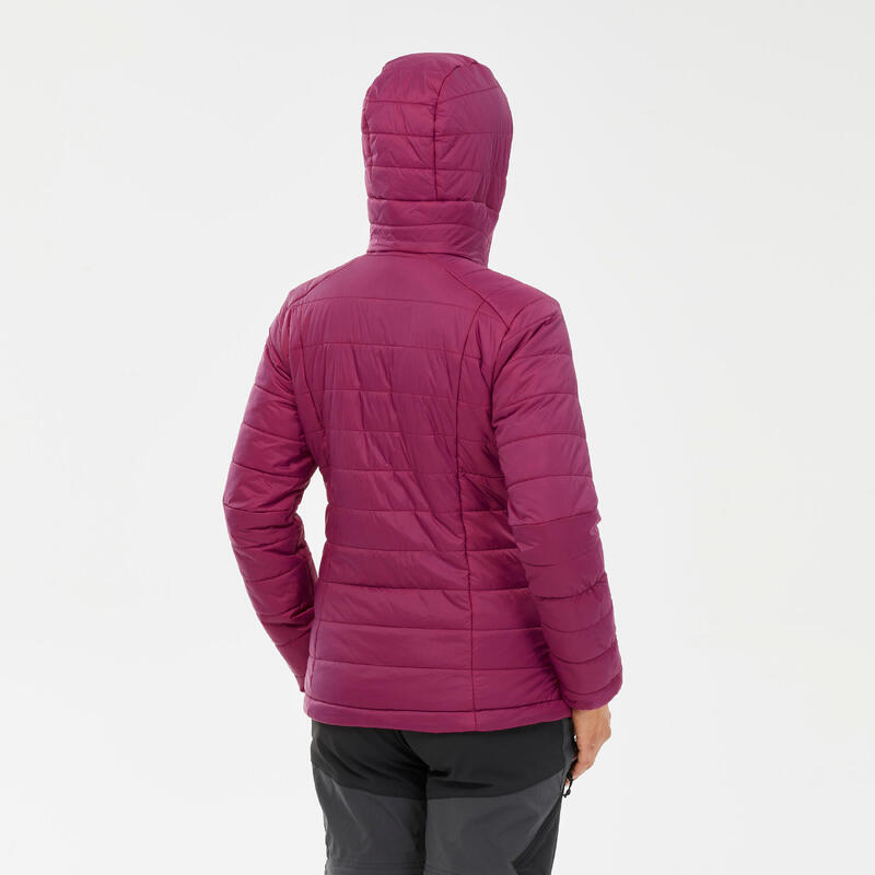 Kadın Outdoor Trekking Kapüşonlu Şişme Mont - Mor - MT100