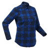 Women Checked Full Sleeve Light Flannel Shirt Blue - Travel 100