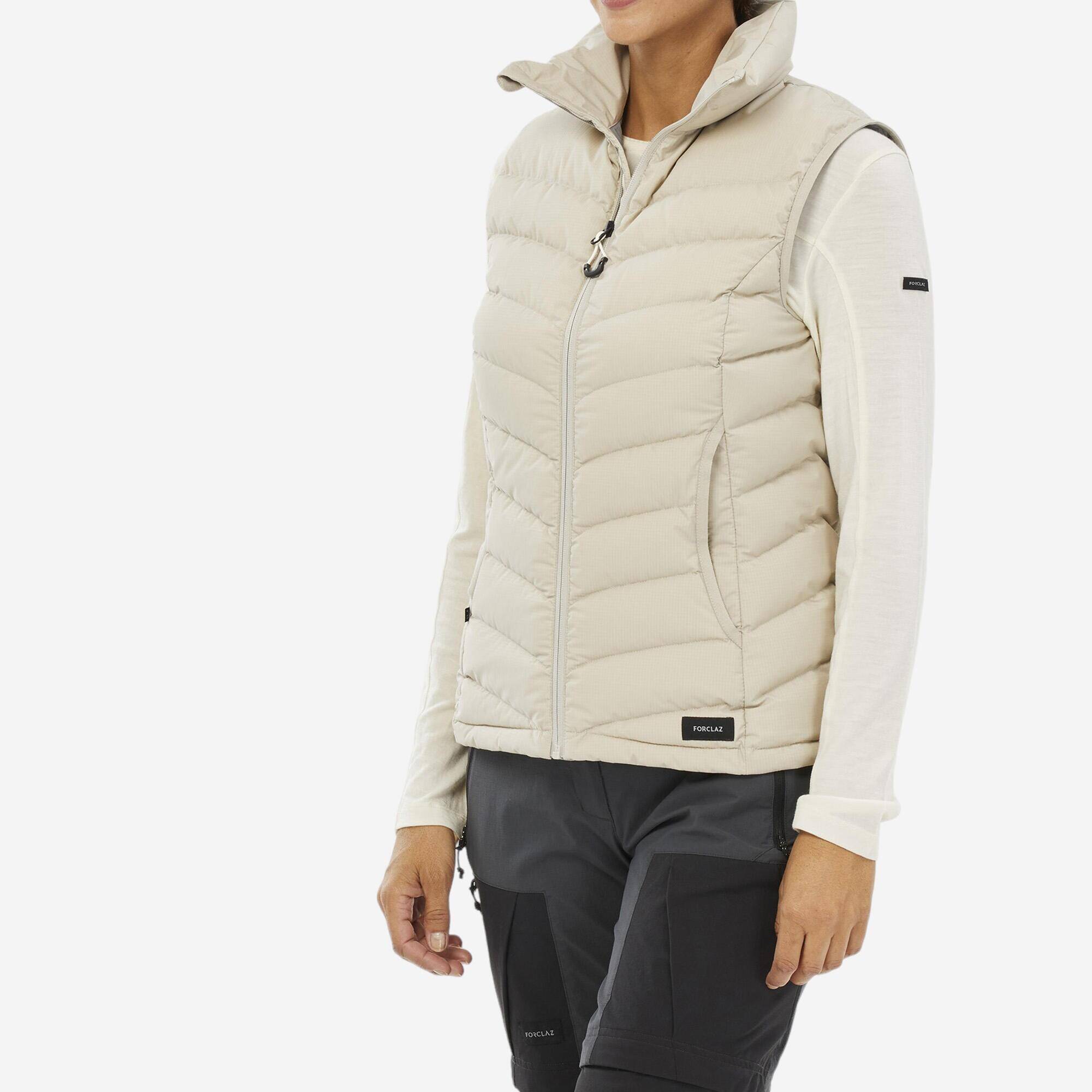 Women’s Mountain Trekking Sleeveless Down Gilet - MT500 Beige -  5