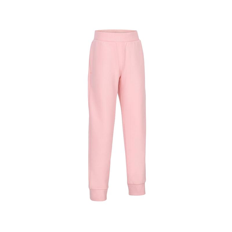 Girls' Cotton French Terry Straight-Cut Jogging Bottoms 100 - Pink