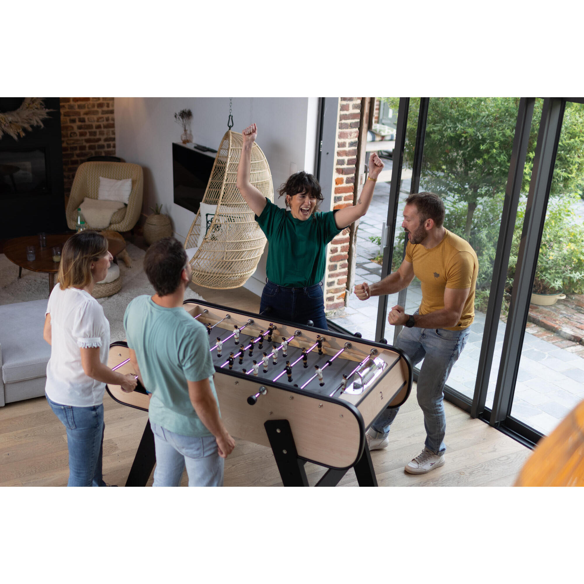 Indoor wooden table soccer - BF 500 grey field