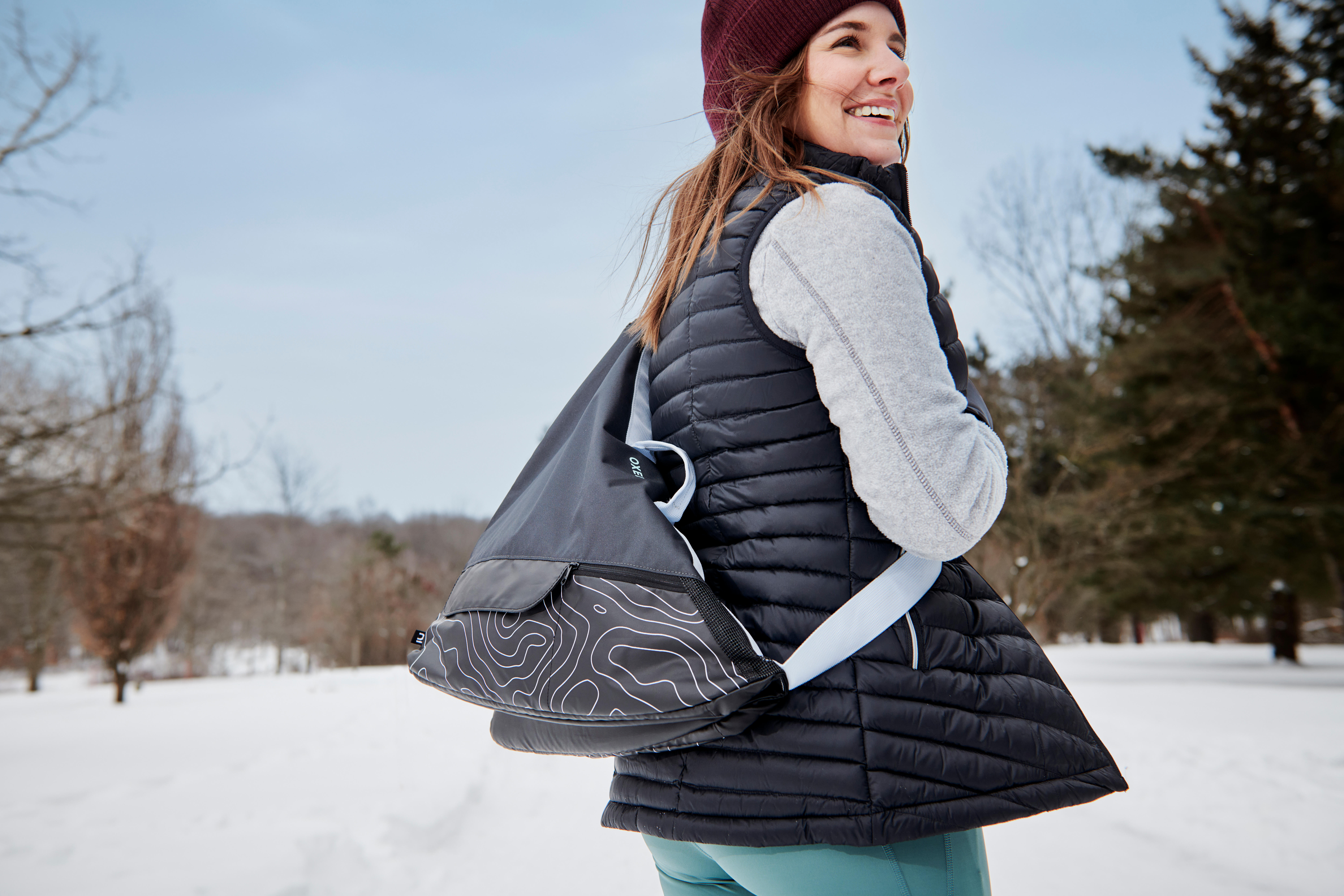 3-in-1 Ice Skating Skate Bag - Black/Blue - OXELO