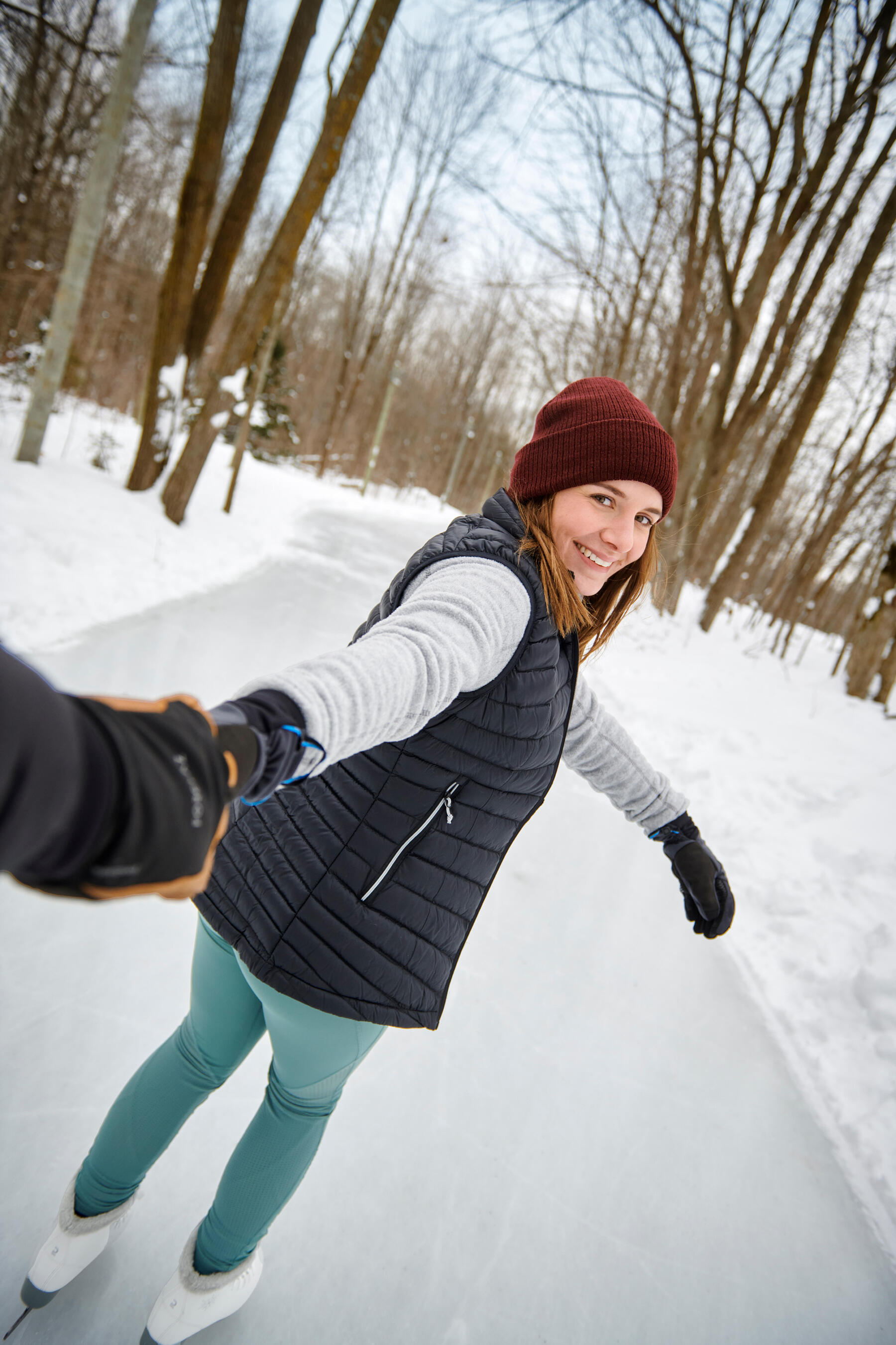 Schlittschuhlaufen im Winter