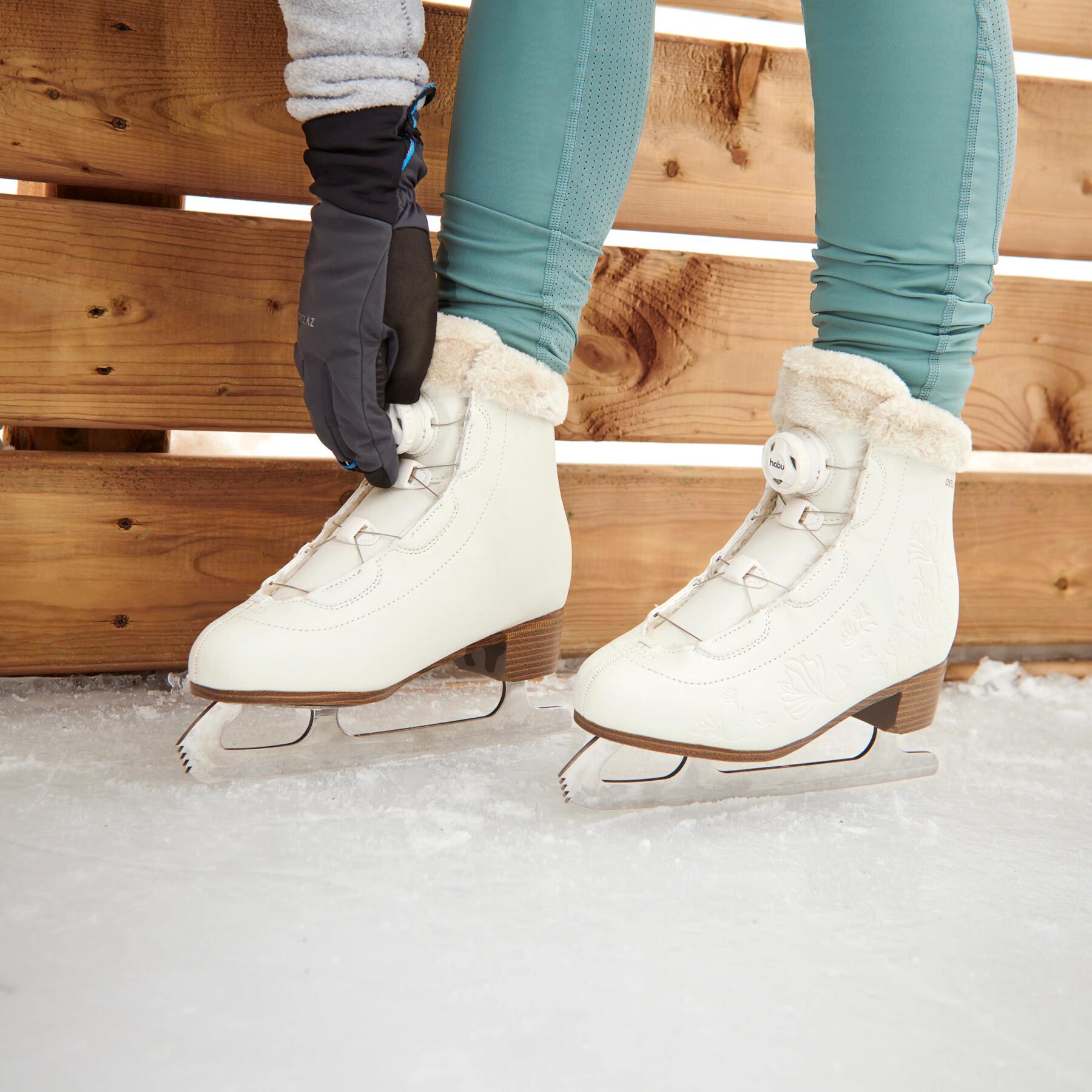 young girl and woman skating