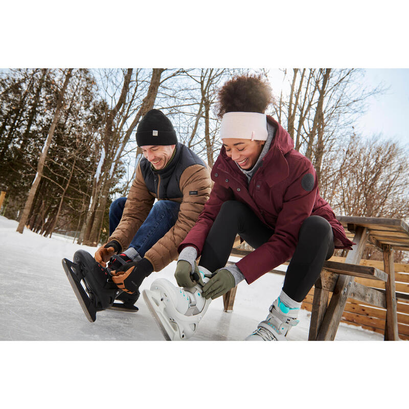 Patines sobre hielo Mujer Oxelo FIT500r Gris y turquesa