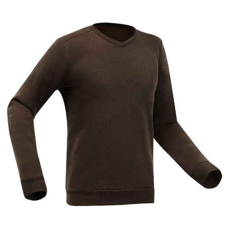 Jersey de montaña y trekking con cuello de pico Hombre Quechua NH150