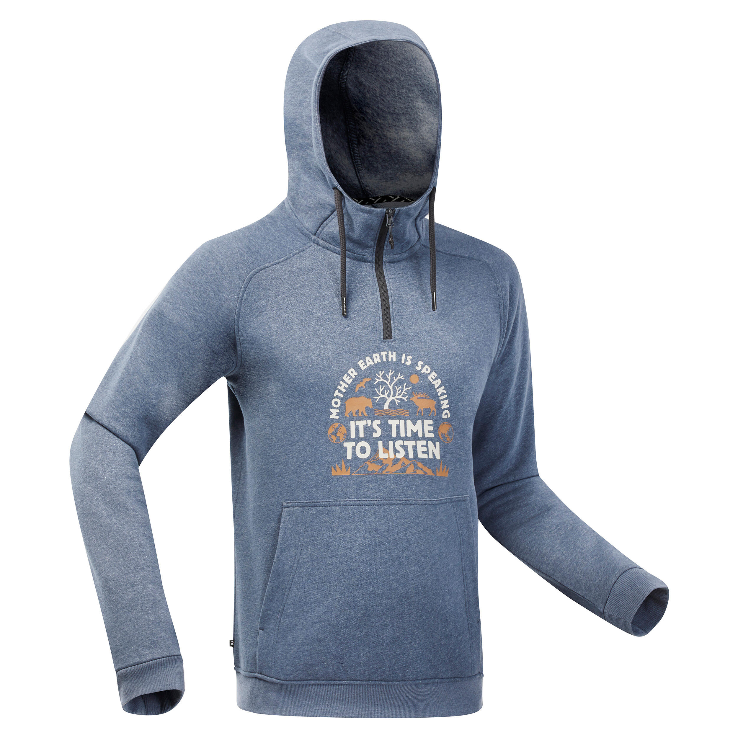 QUECHUA Men’s Hiking Hooded Sweatshirt - NH150 1/2 Zip