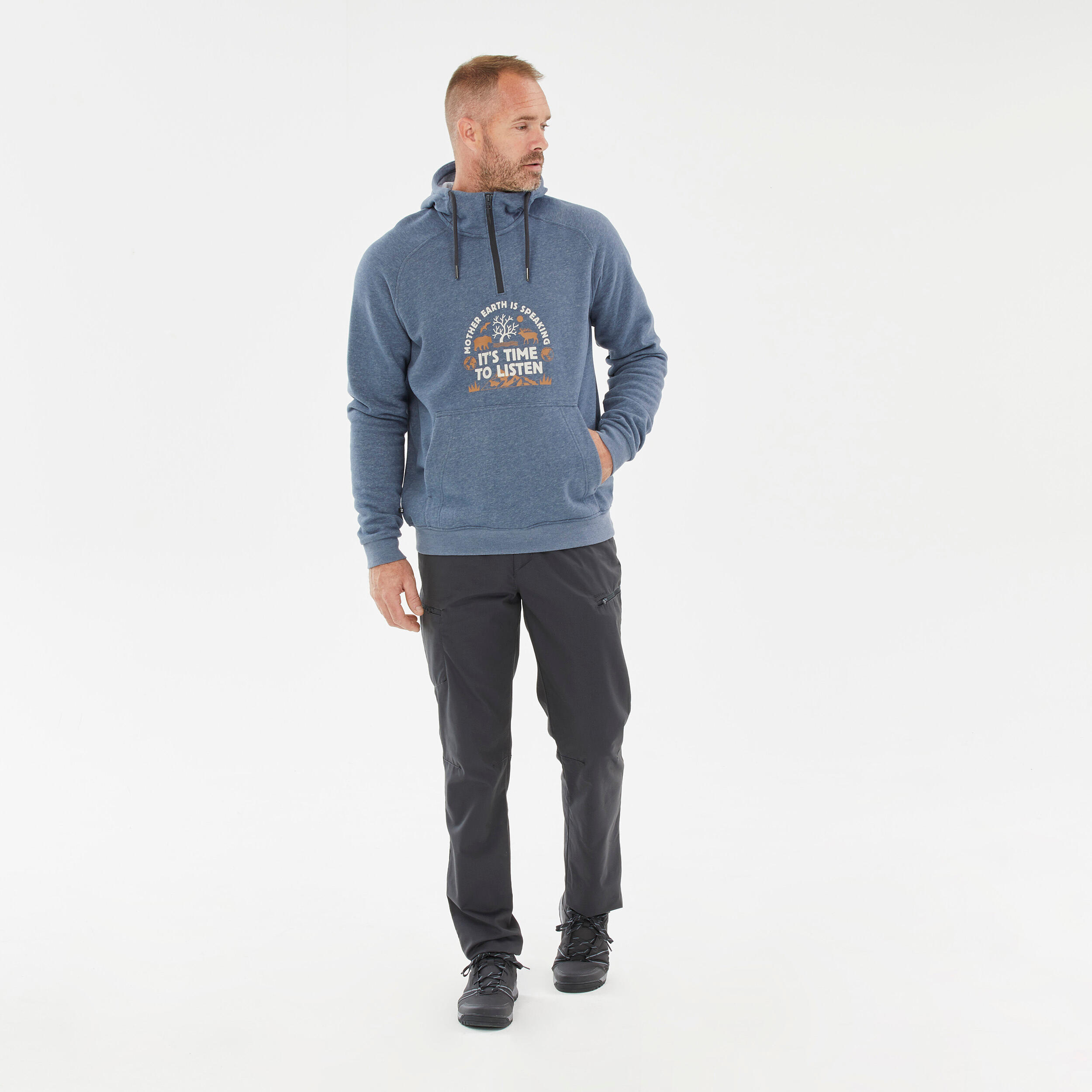 Men’s Hiking Hooded Sweatshirt - NH150 1/2 Zip 2/7