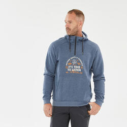 Sudadera de montaña y trekking con capucha hombre quechua nh150. 1/2 cremallera