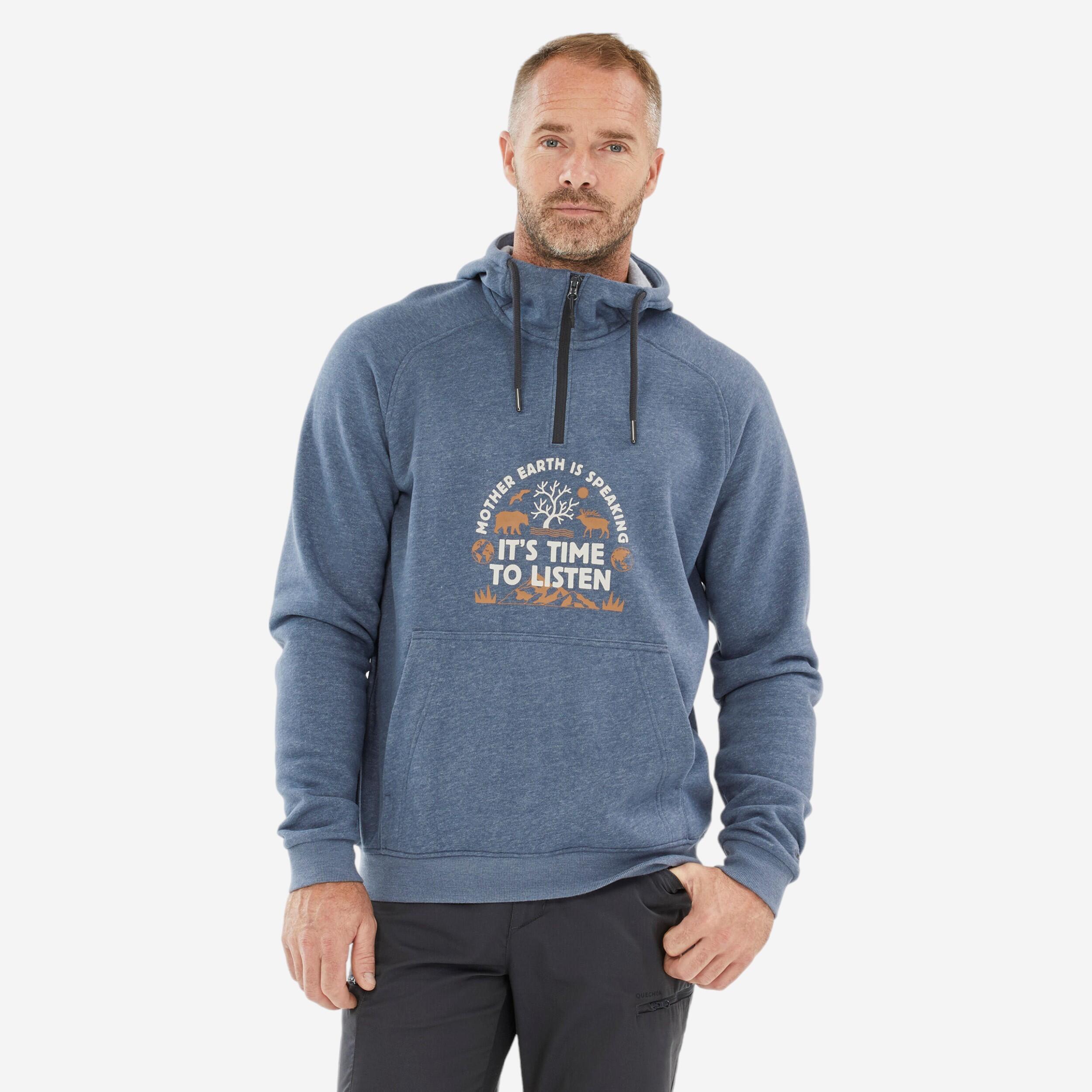 QUECHUA Men’s Hiking Hooded Sweatshirt - NH150 1/2 Zip