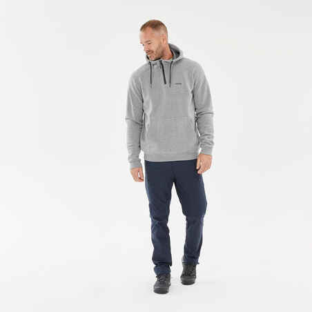 Vyriškas žygių džemperis su gobtuvu „NH150 1/2 Zip“, tamsiai pilkas