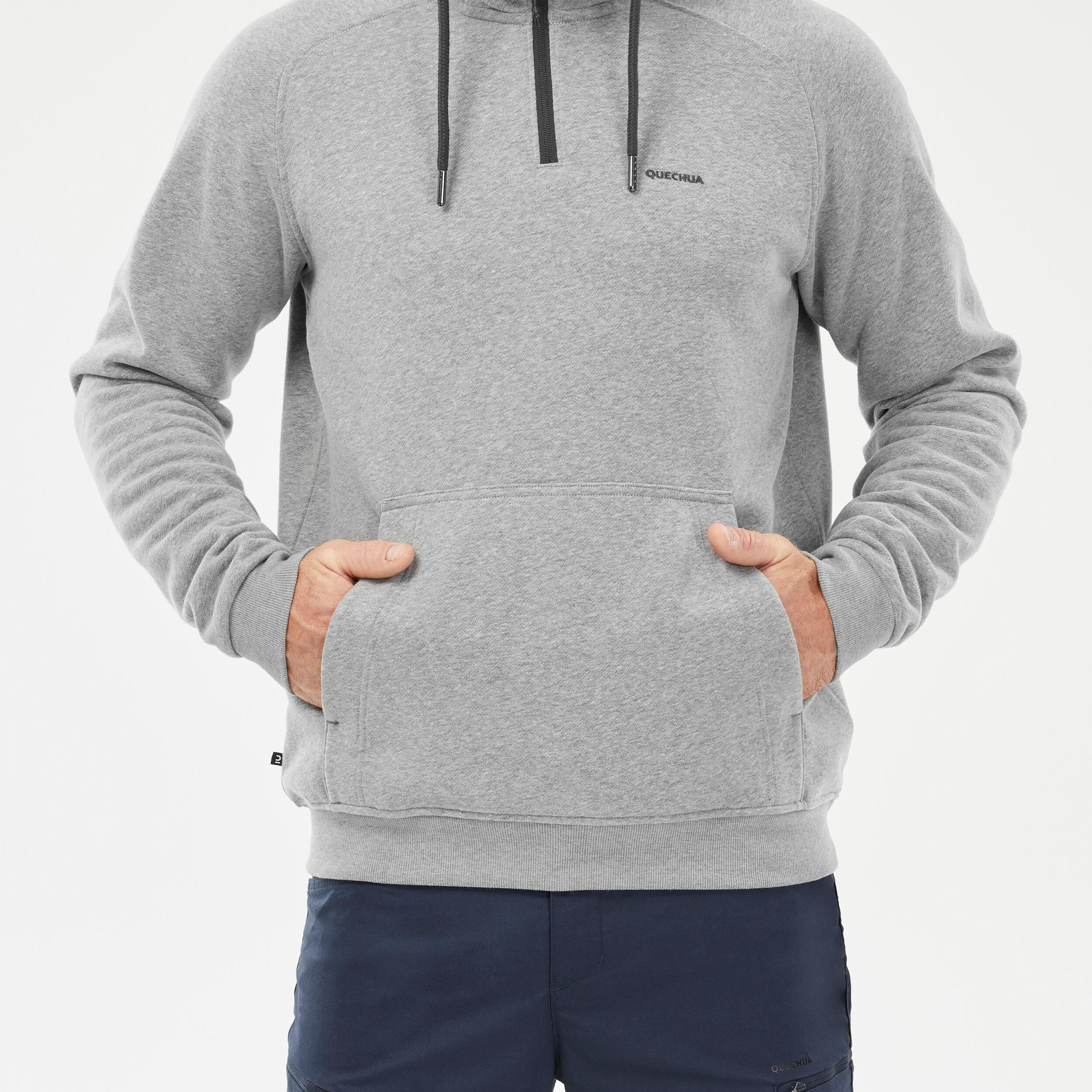 Felpa montagna uomo NH150 1/2 zip grigia 6/8