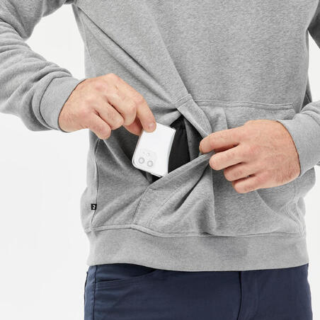 Толстовка с капюшоном и молнией на 1/2 длины походная мужская NH150