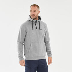 Sudadera de montaña y trekking con capucha hombre quechua nh150. 1/2 cremallera