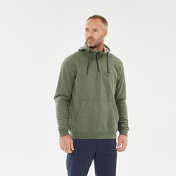 Sudadera de montaña y trekking con capucha hombre quechua nh150. 1/2 cremallera