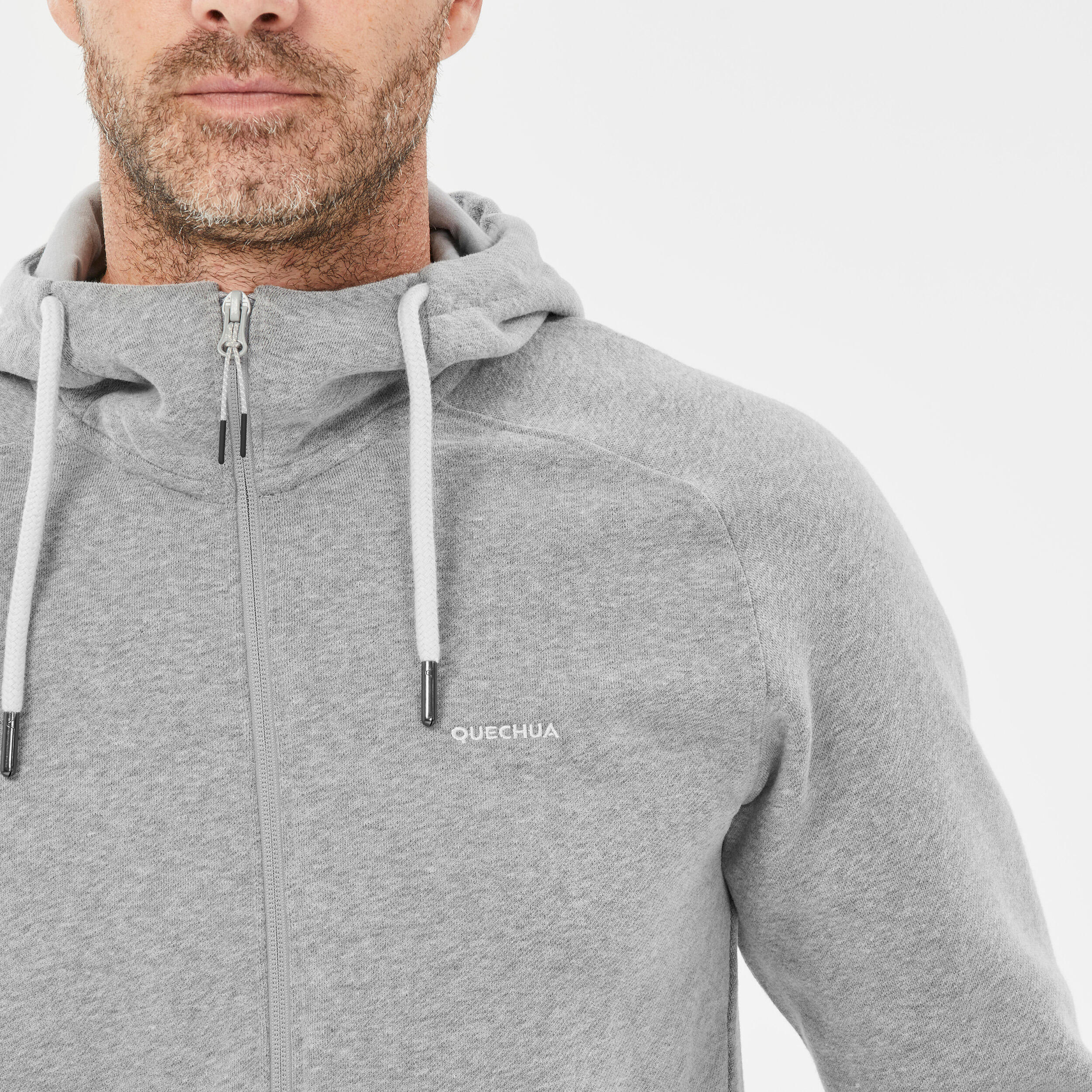 Men’s Hiking Zipped Hooded Sweatshirt - NH150 5/8