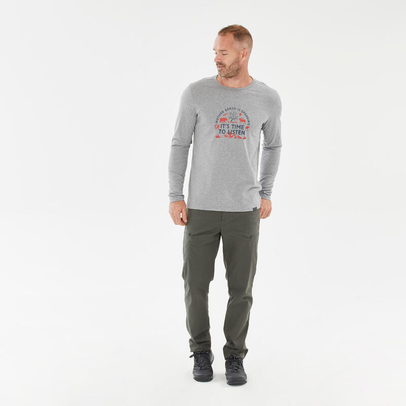 T-shirt trekking uomo NH100 grigia
