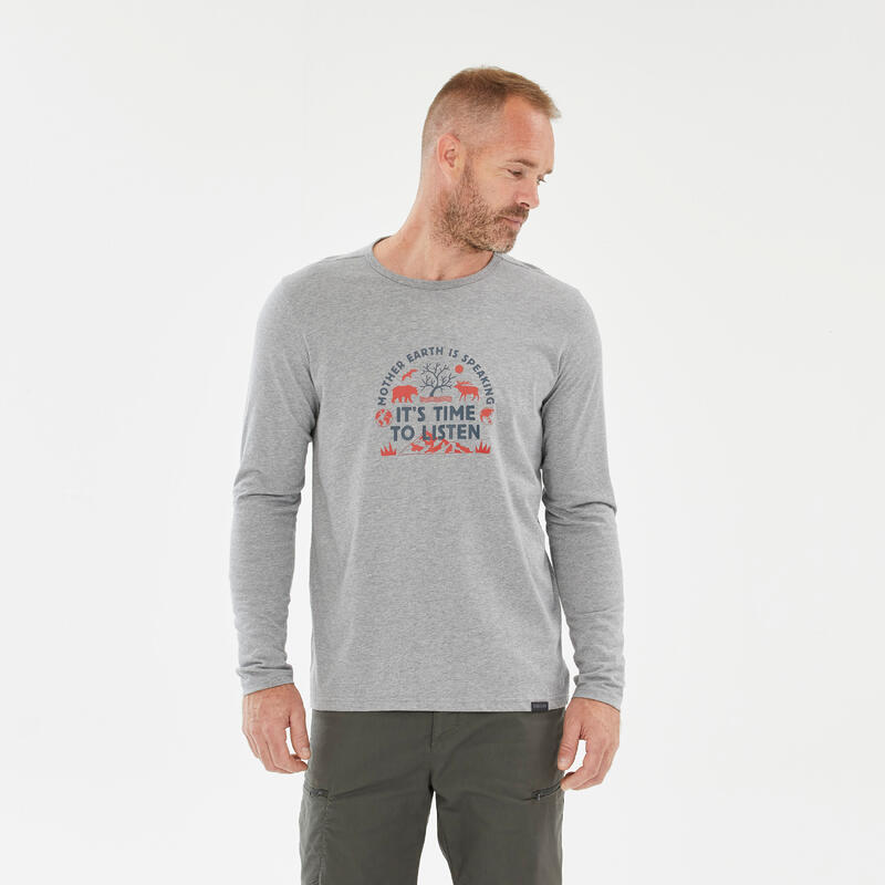 Camiseta NH100 ML hombre - Gris claro 