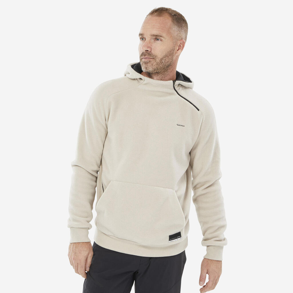 Fleecepullover Herren Hoodie Bergwandern - MH100 grün