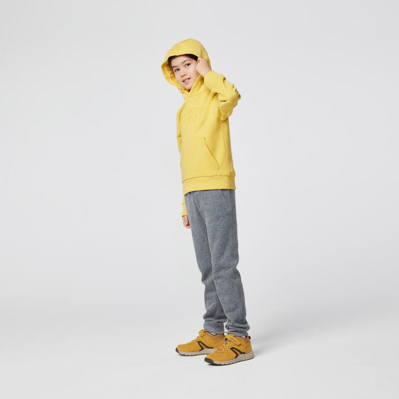 Felpa bambino ginnastica con cappuccio pesante gialla