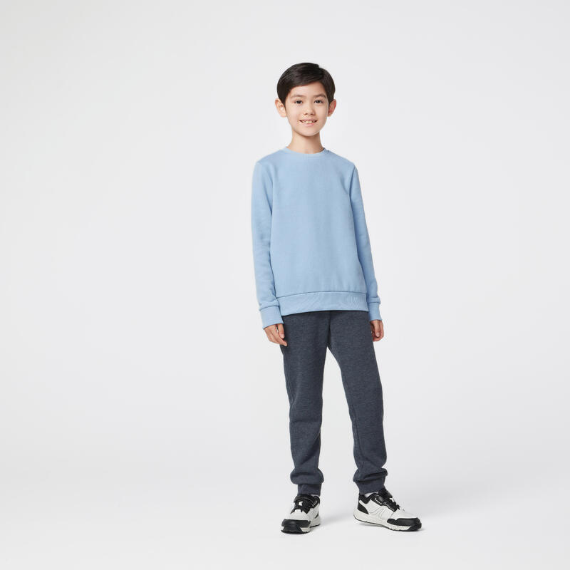 Kids' Unisex Warm Crew-Neck Sweatshirt - Blue/Grey