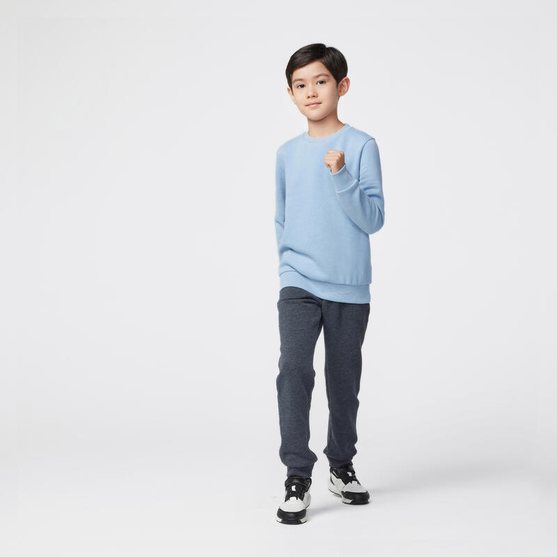 Kids' Unisex Warm Crew-Neck Sweatshirt - Blue/Grey