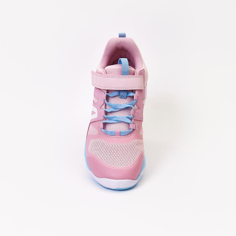 Kids' lightweight and breathable rip-tab trainers, pastel pink