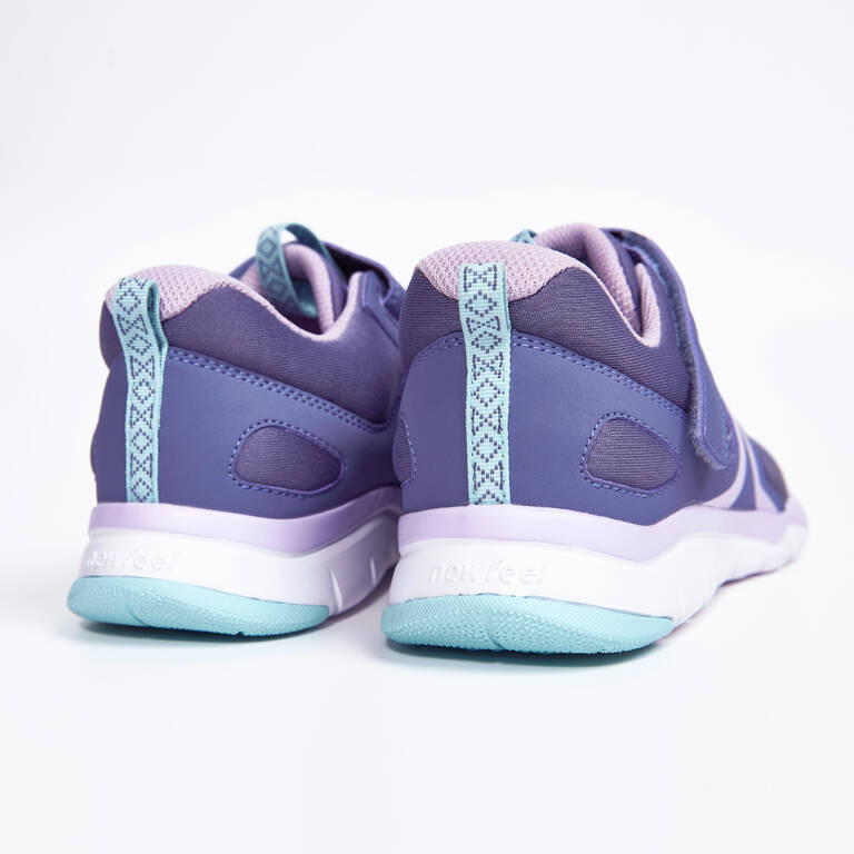Kids' lightweight and breathable rip-tab trainers, purple