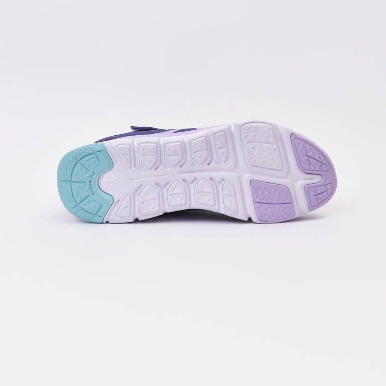 Kids' lightweight and breathable rip-tab trainers, purple