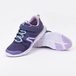 Kids' lightweight and breathable rip-tab trainers, purple