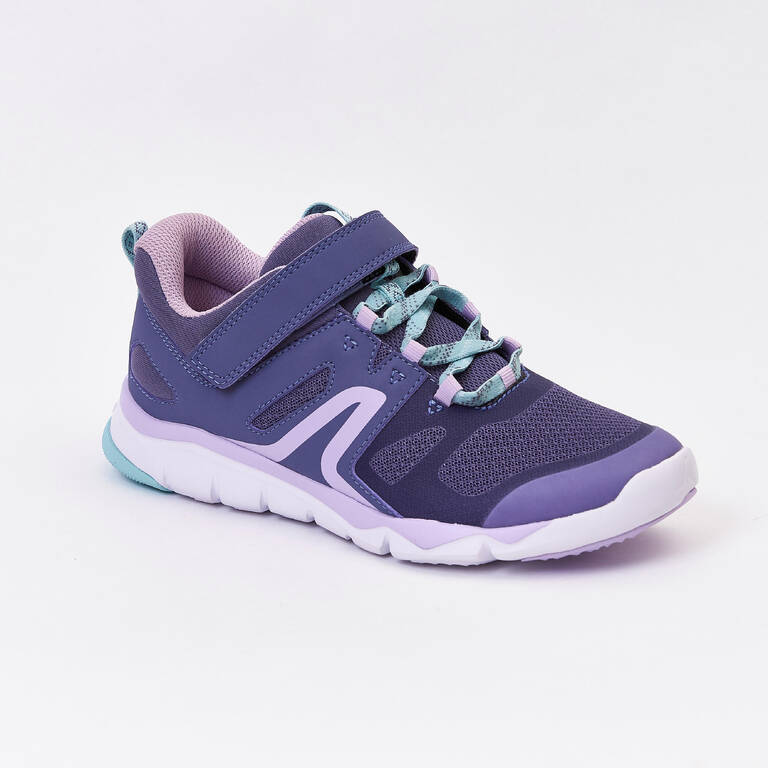 Kids' lightweight and breathable rip-tab trainers, purple