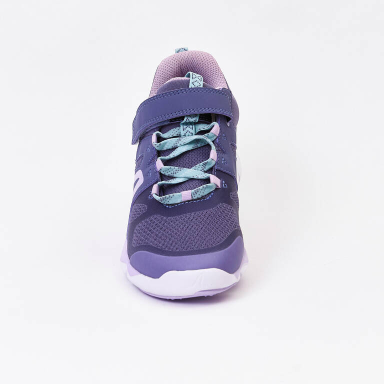 Kids' lightweight and breathable rip-tab trainers, purple