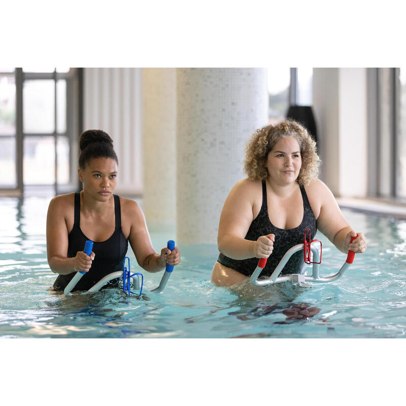 Badeanzug Damen Aquafitness - Elea schwarz/gelb