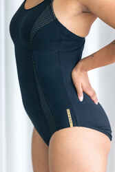 Women's Aquafitness One-Piece Swimsuit Elea black mustard