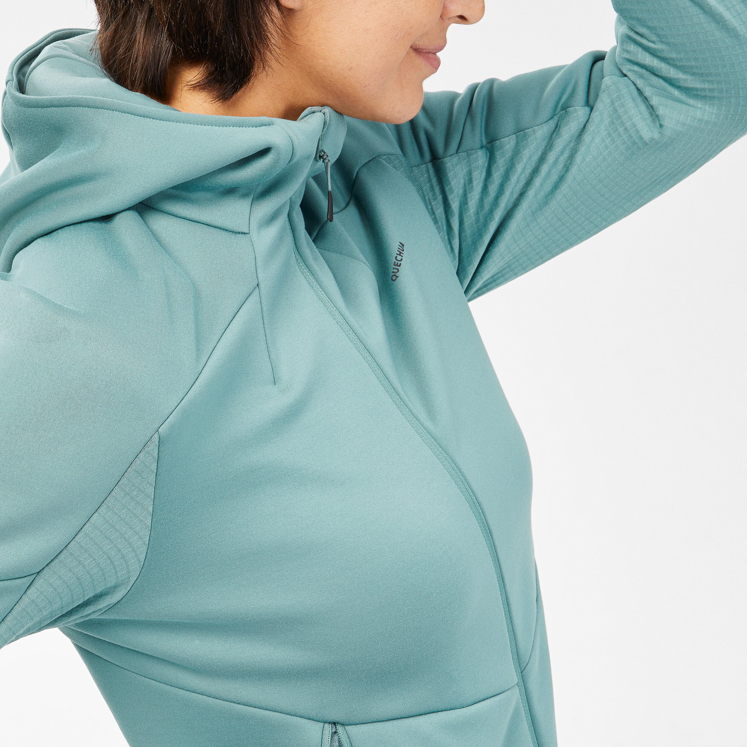 Women’s Hiking Fleece Jacket - MH520 Hood 7/10