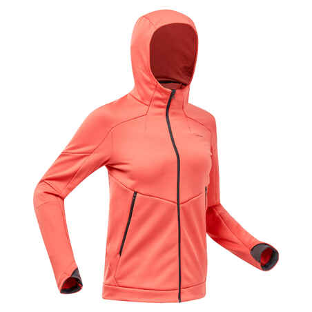 Rožnata ženska pohodniška jakna iz flisa MH520 