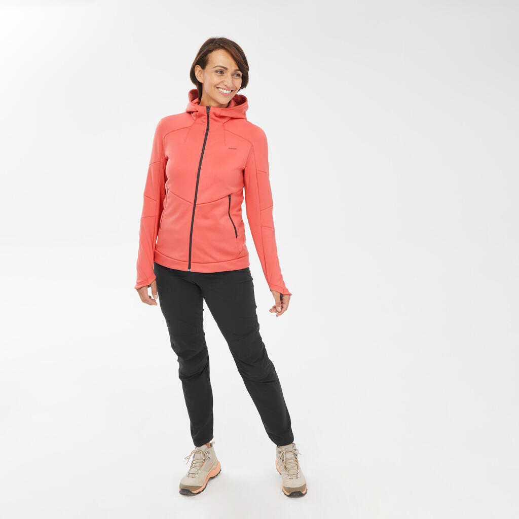 Fleecejacke Damen Kapuze Bergwandern - MH520 Hood