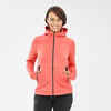 Fleecejacke Damen Kapuze Bergwandern - MH520 Hood orange