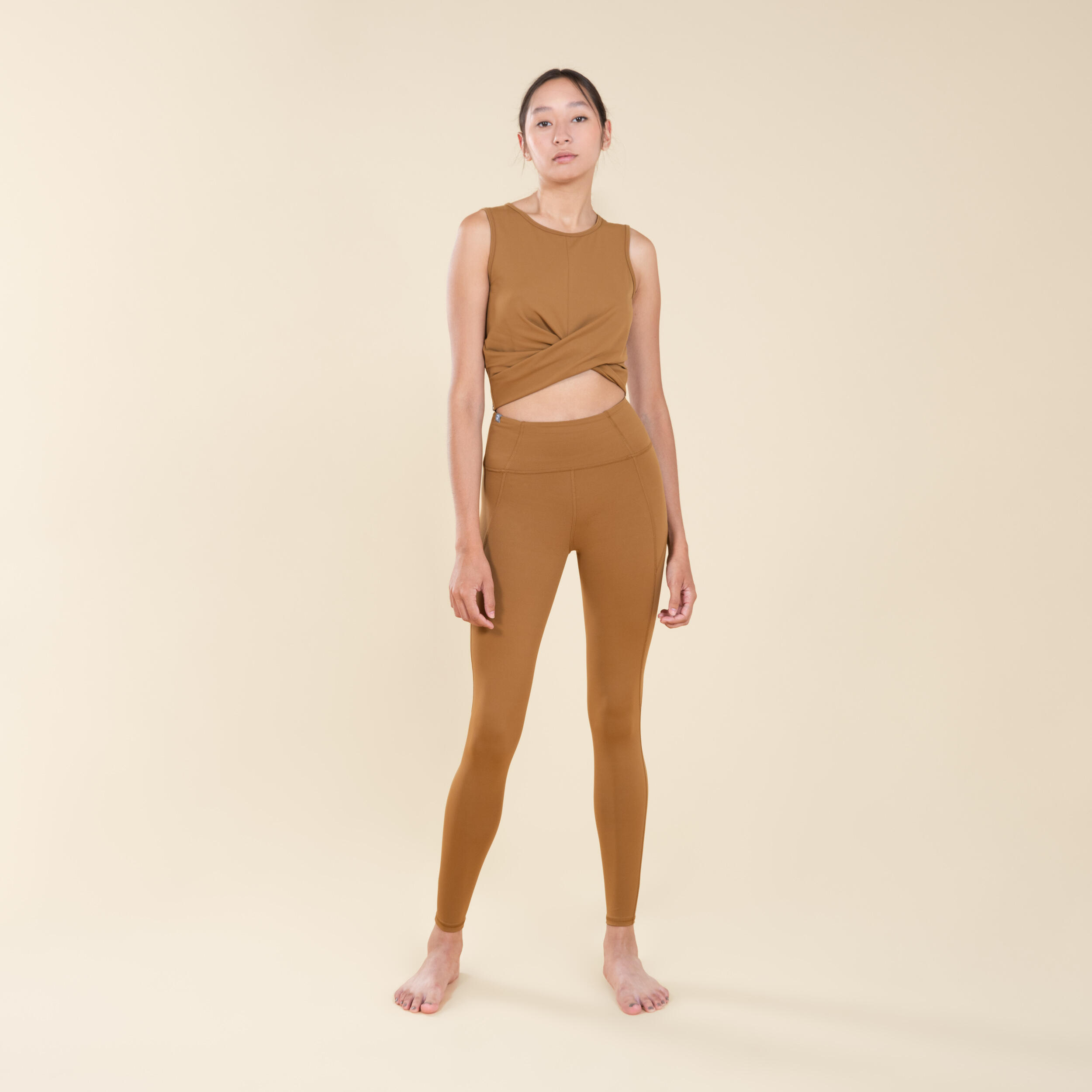 LEGGINGS PREMIUM DE YOGA MULHER COR DE CANELA