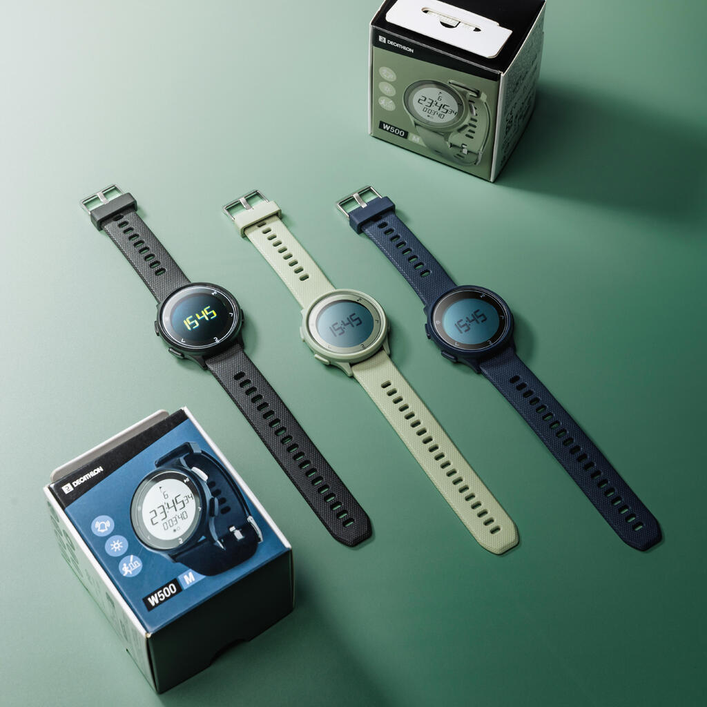 Montre chronomètre de course à pied w500m kaki