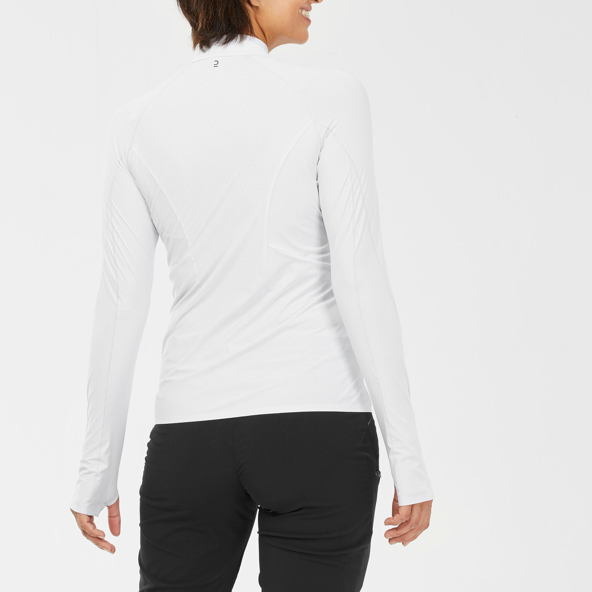 T-shirt trekking donna MH550 maniche lunghe bianca 2/4
