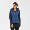 Sweatjacke Damen Hybridjacke Kapuze Naturwandern - NH500 Hybrid 