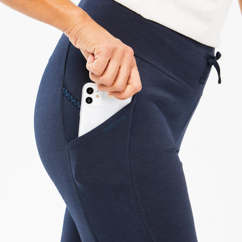 Legging de randonnée femme, NH100 bleu