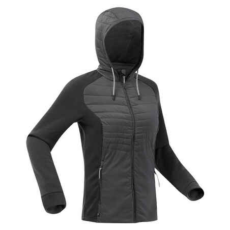 Chaqueta polar de montaña y trekking con capucha Mujer Quechua NH500 Hybrid