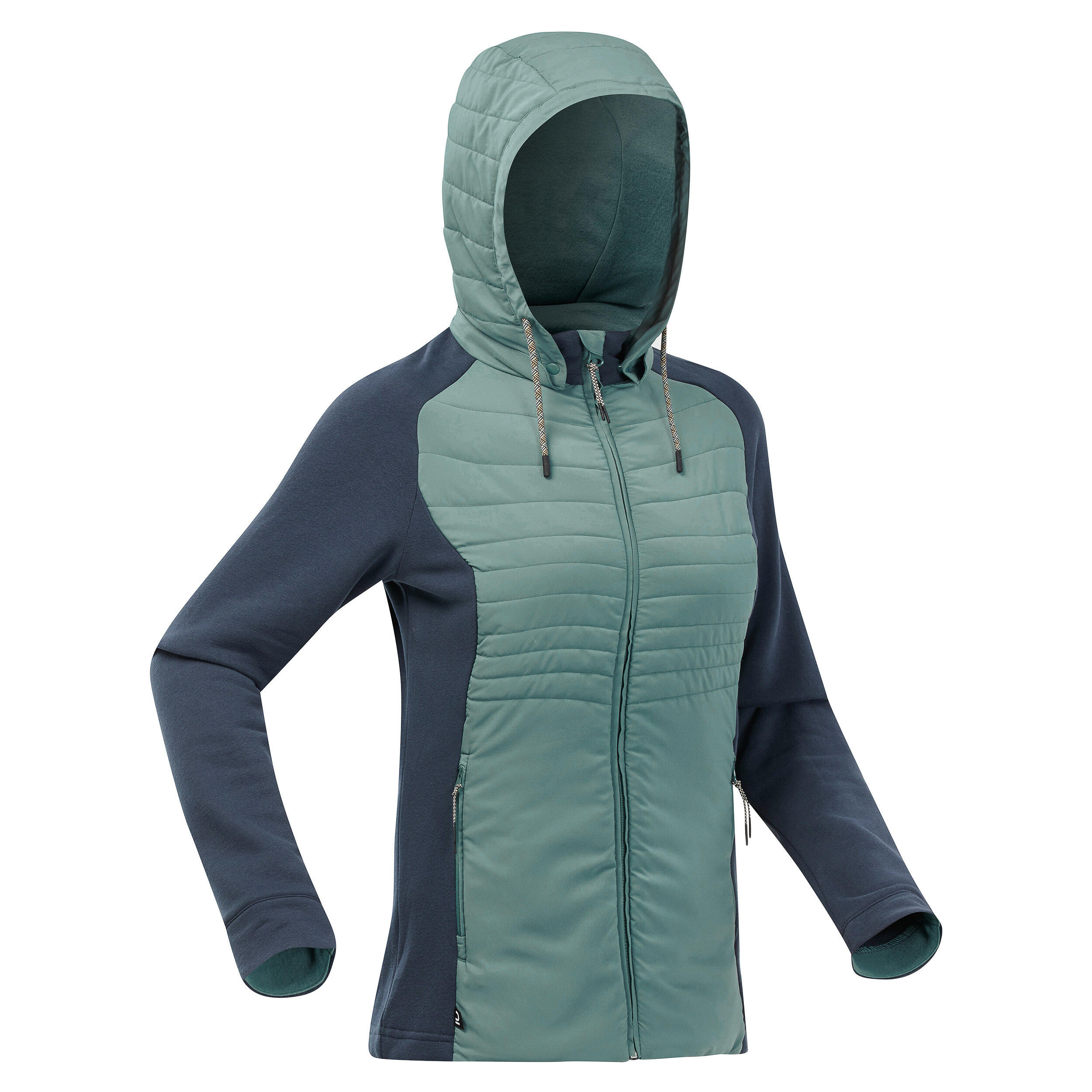 Felpa montagna donna NH500 Hybrid nera