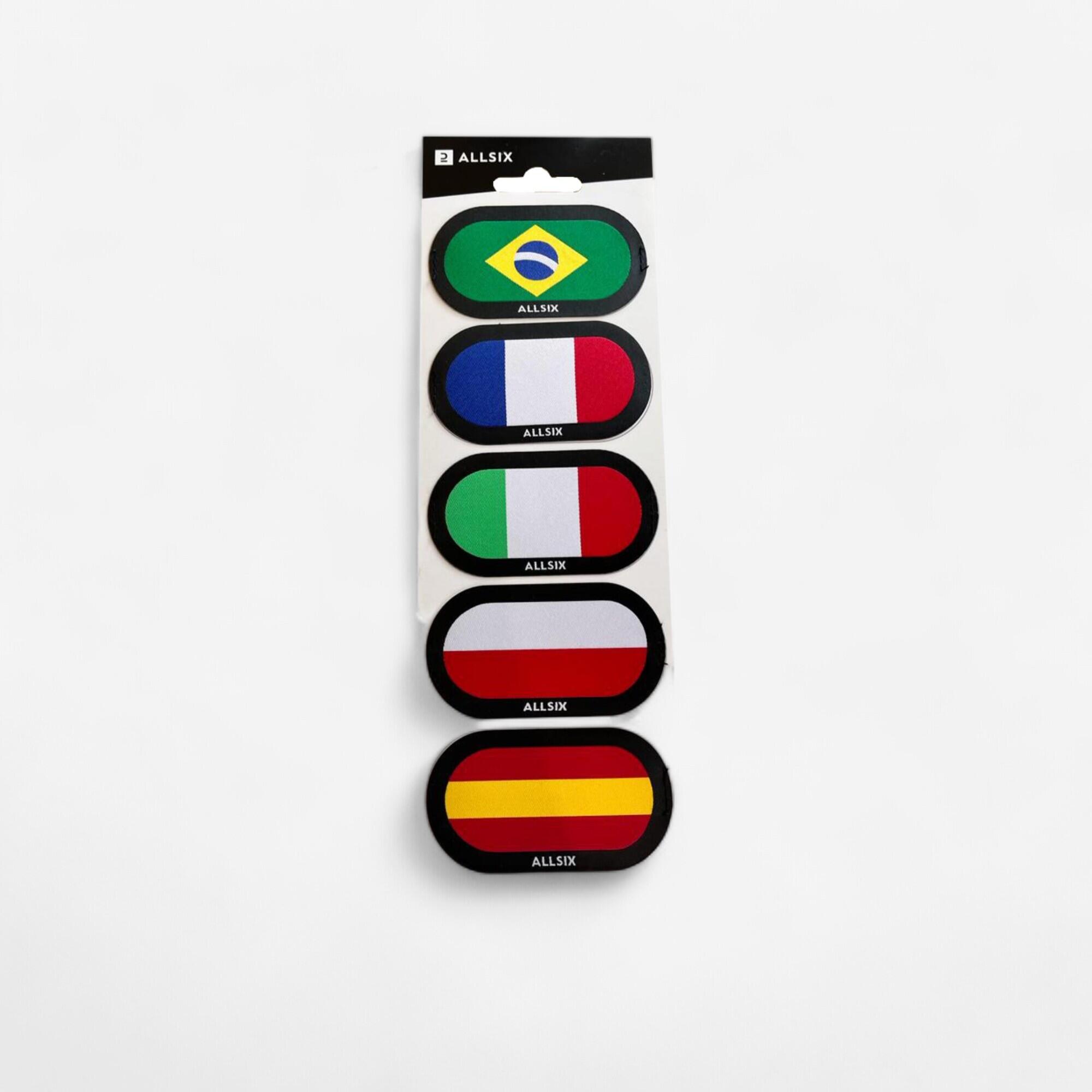 Allsix - Kit Patchs Autocollants Pour Genouillère De Volley-ball 5 Pièces Drapeaux - Patch - Volleyball / Beach Volley - - Taille Unique - Decathlon