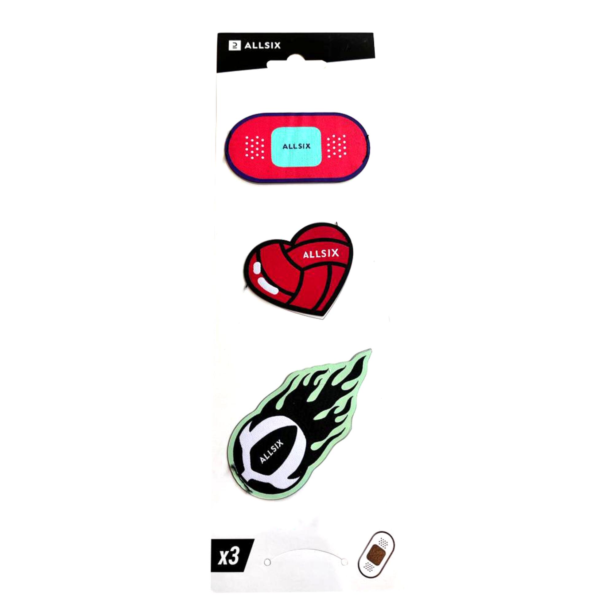 Allsix - Kit Patchs Autocollants Volley-ball 3 Pièces Fun - Set De Protection - Volleyball / Beach Volley - - Taille Unique - Decathlon