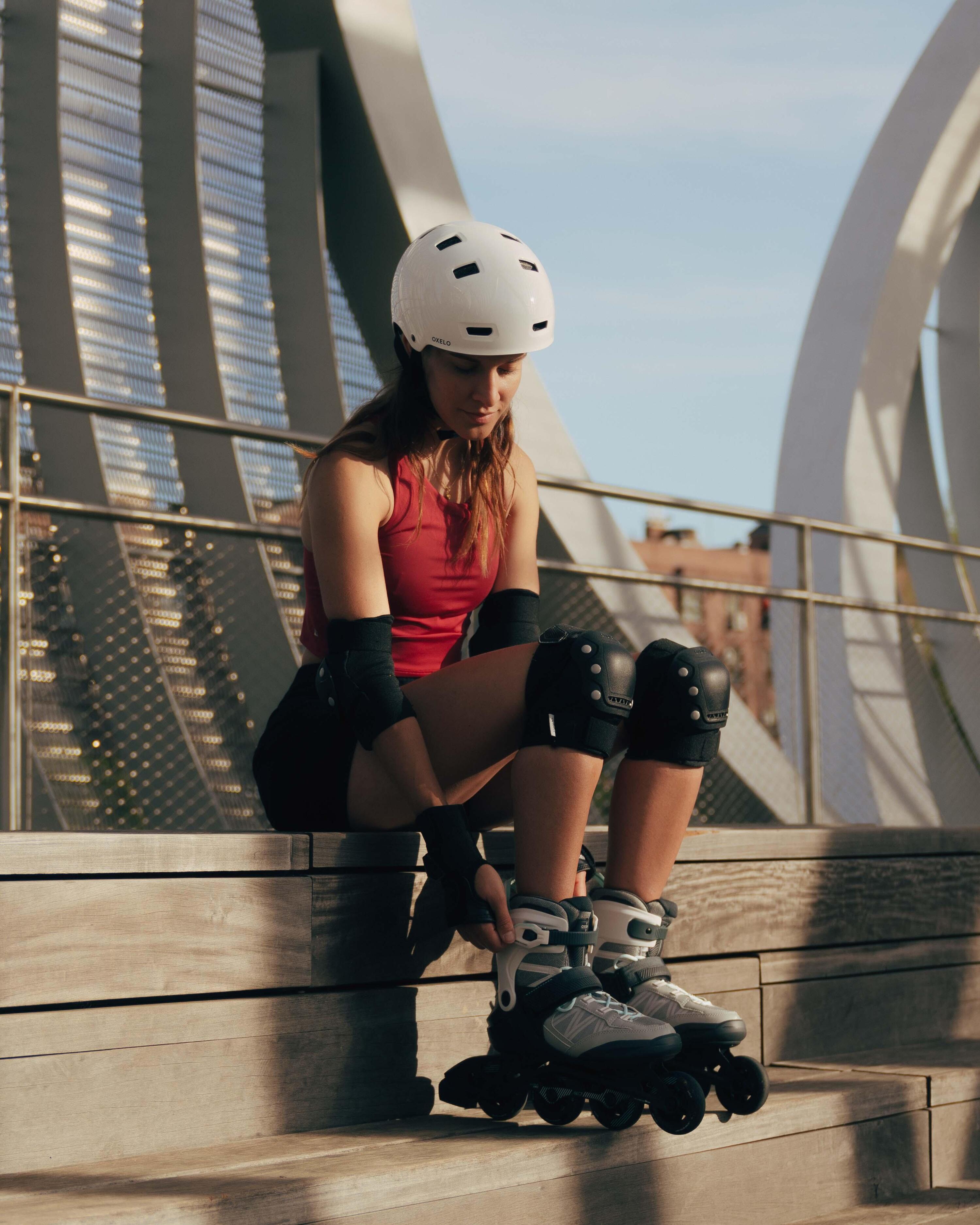 Inline-Skates Inliner Damen/Herren - FIT500 hellgrau 23/29