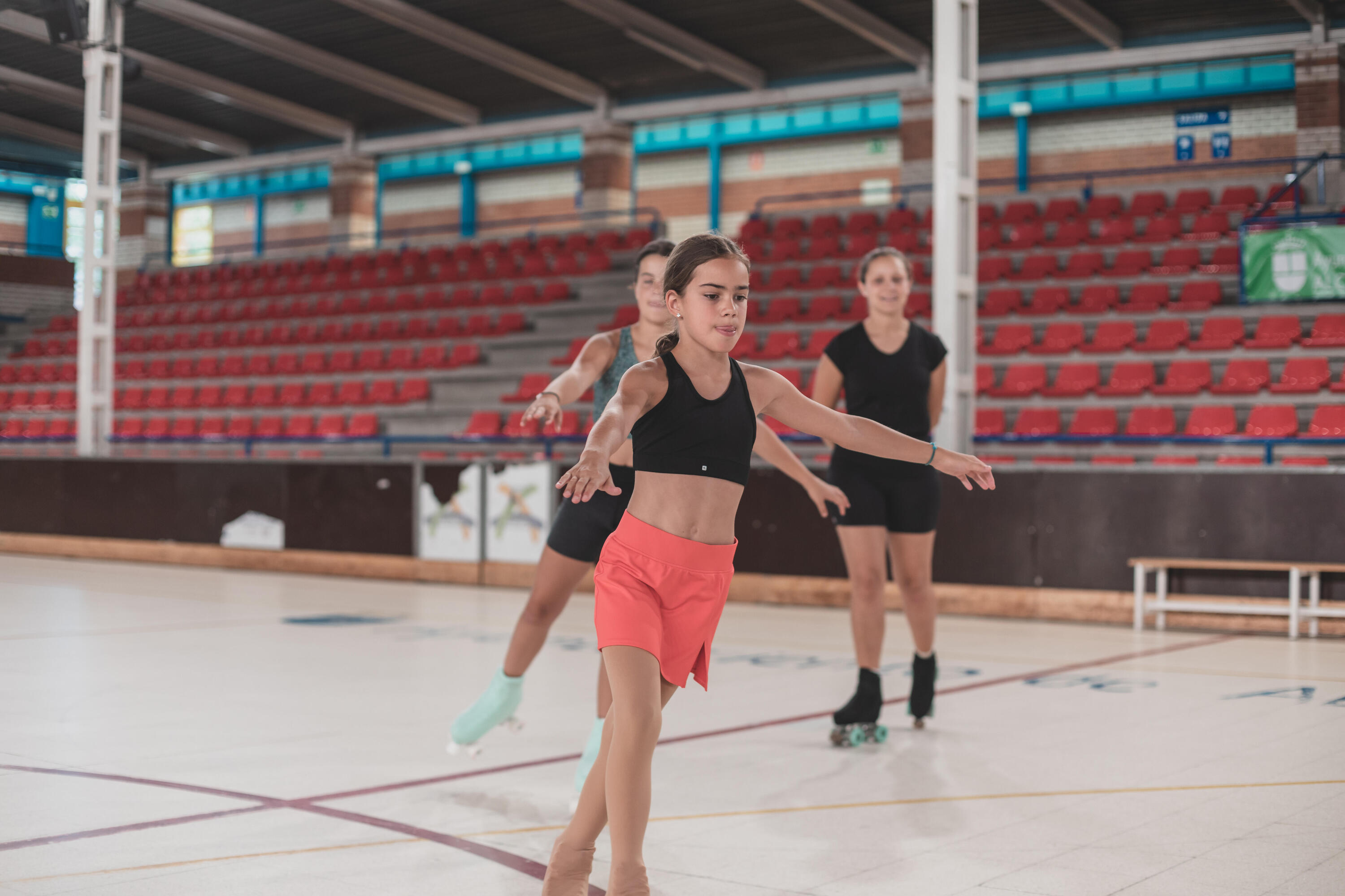 Eiskunstlauf-Trainingsrock Kinder pink 10/13